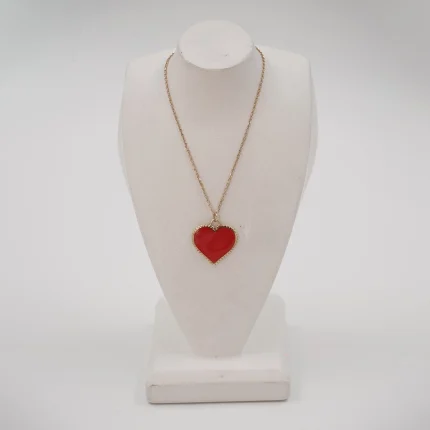 گردنبند قلب مینا کاری قرمز کد 106